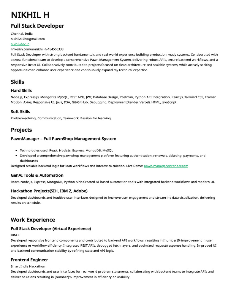 Nikhil Resume | PDF