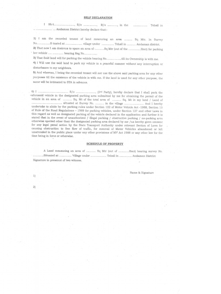 Self Declaration | PDF