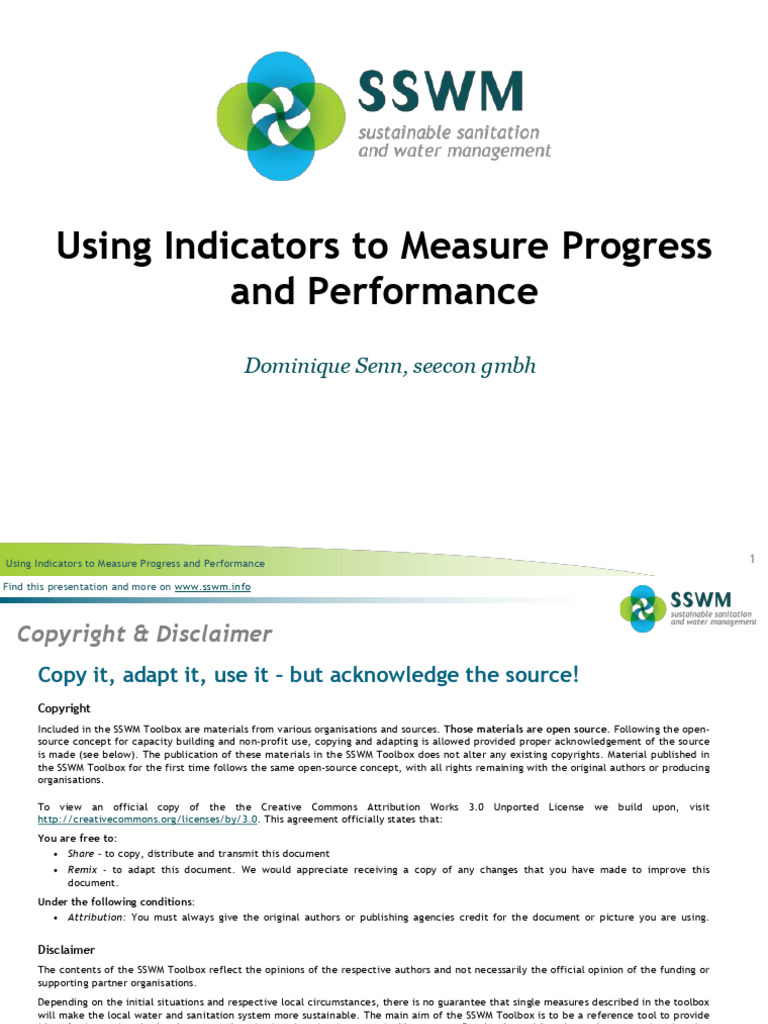 Measuring Progress with Indicators | PDF | Water | Water Supply