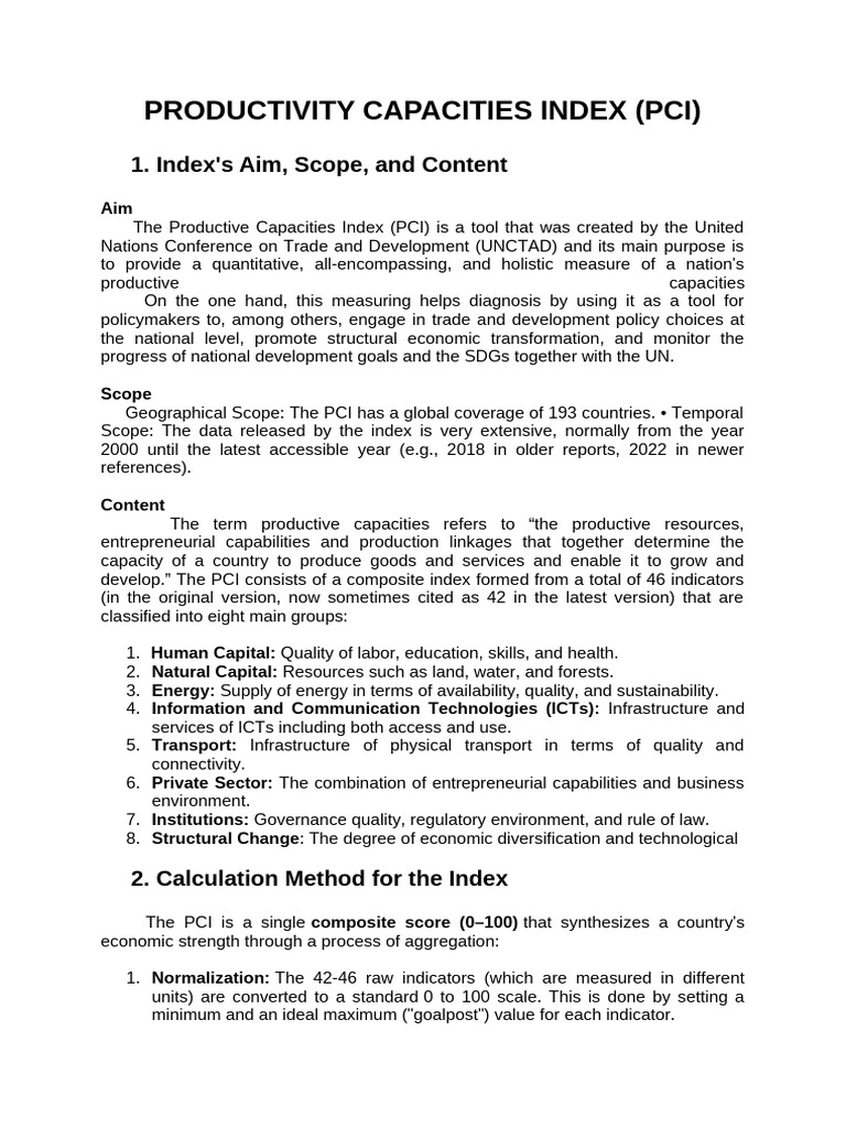 Understanding the Productive Capacities Index | PDF | Gross Domestic ...