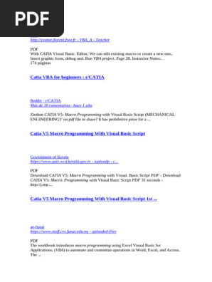 CATIA V5 VBA Macro Programming Guide | PDF