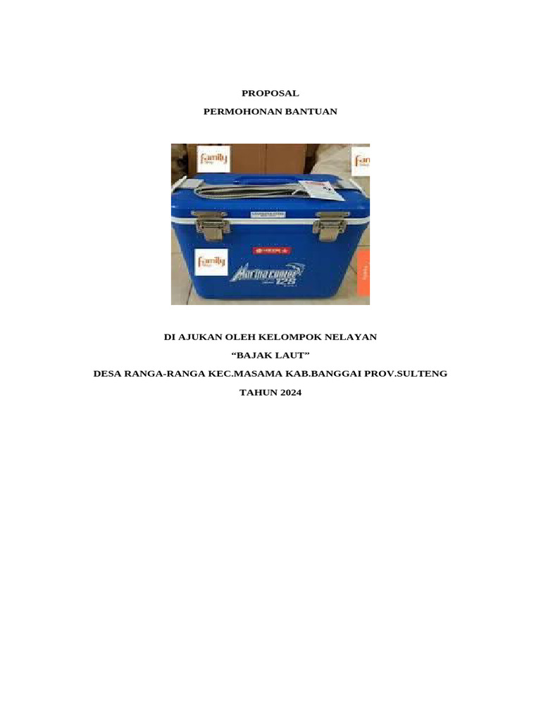 Permohonan Bantuan Cool Box Nelayan | PDF