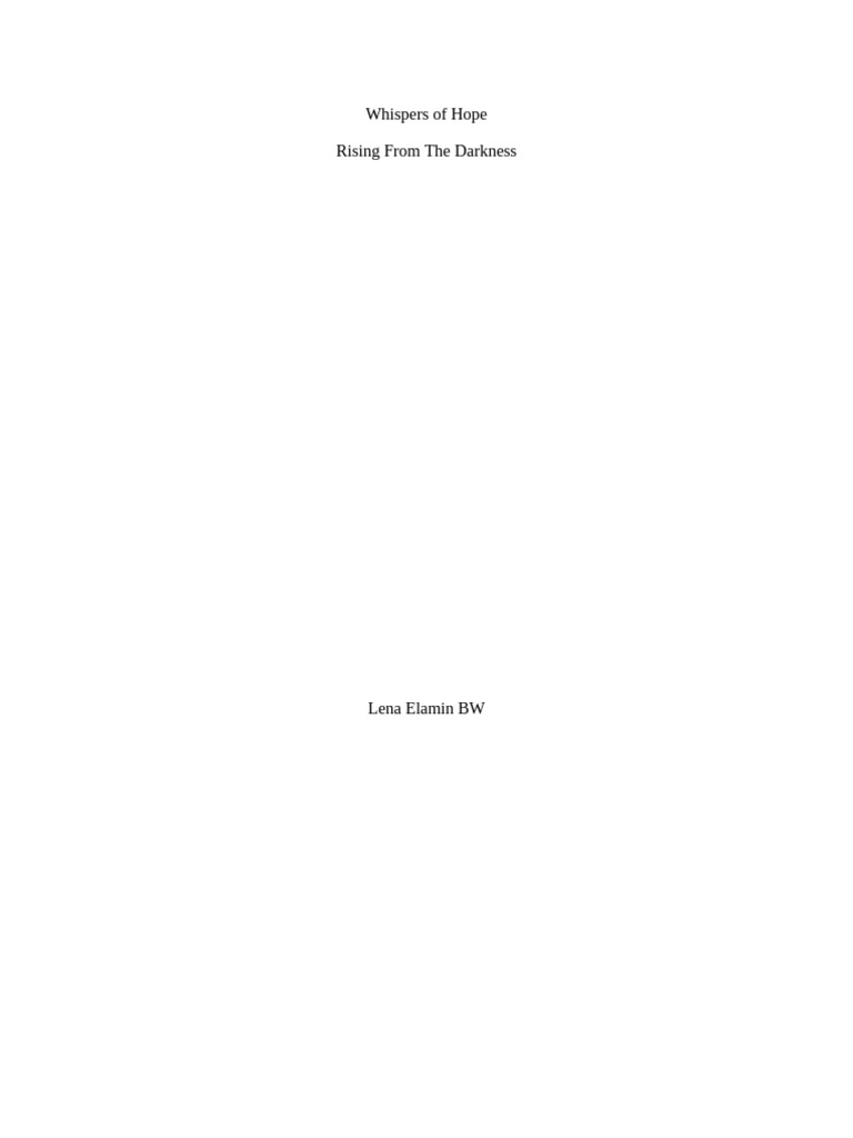 Whispers of Hope Rising From The Darkness | PDF | Patience | Lie