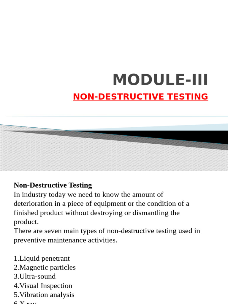 Non-Destructive Testing Methods Explained | PDF | Nondestructive ...
