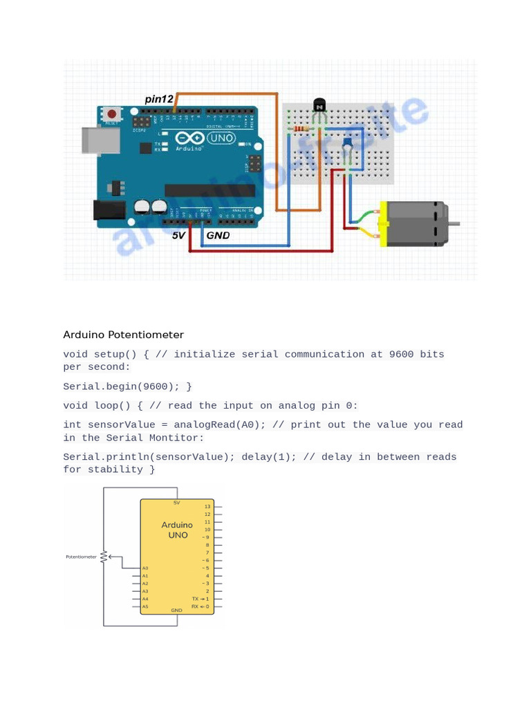 Arduino Potentiometer Reading Code | PDF