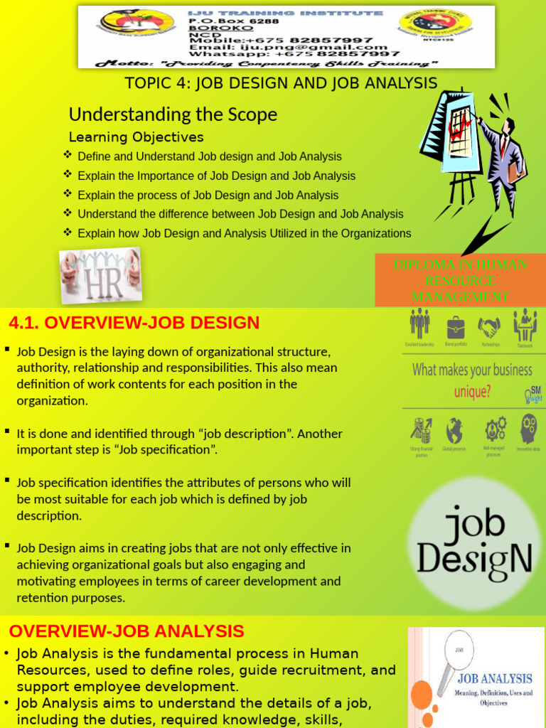 4. Scope-job Design & Job Analysis | PDF | Employment | Performance ...