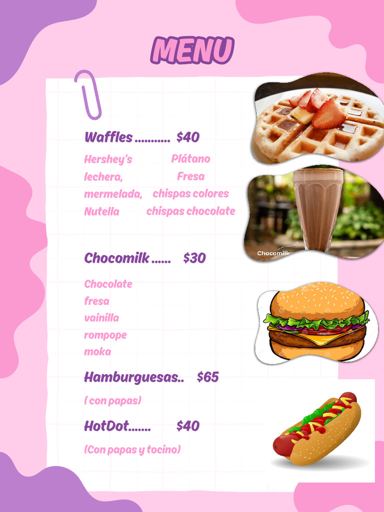 Menú Cafetería Orgánico Rosa y Morado - 20250924 - 144120 - 0000 | PDF