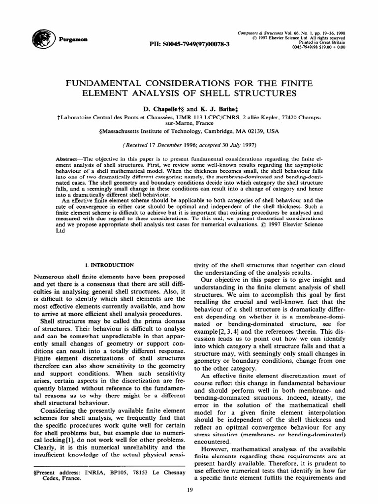 Finite Element Analysis of Shell Structures | PDF | Finite Element ...
