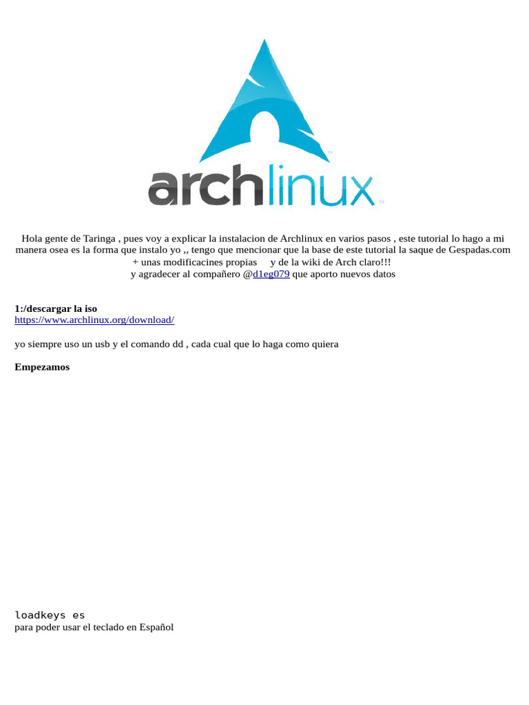 Guía de Instalación de Arch Linux | PDF | Arranque | Arquitectura de ...