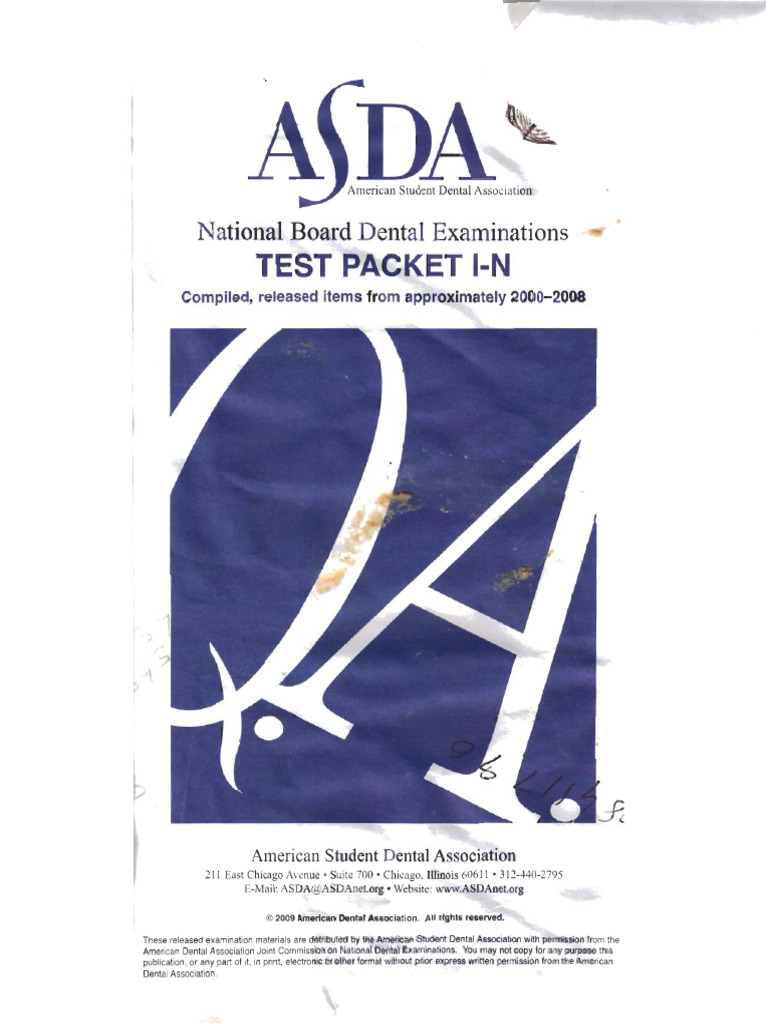 Asda Nbda Test Packet I-n | PDF