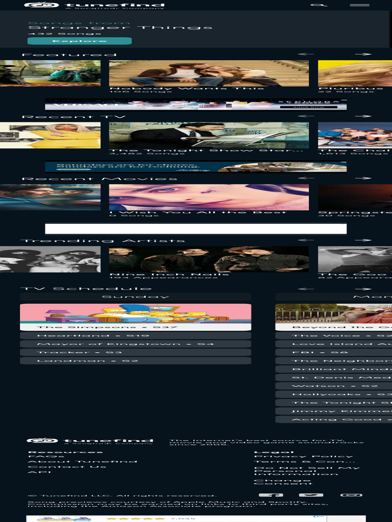 Music From TV Shows & Movies Tunefind | PDF