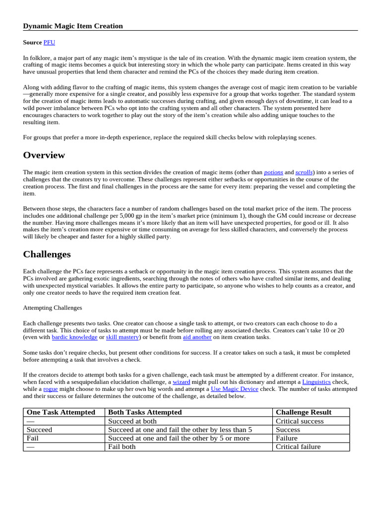 Dynamic Magic Item Creation System | PDF