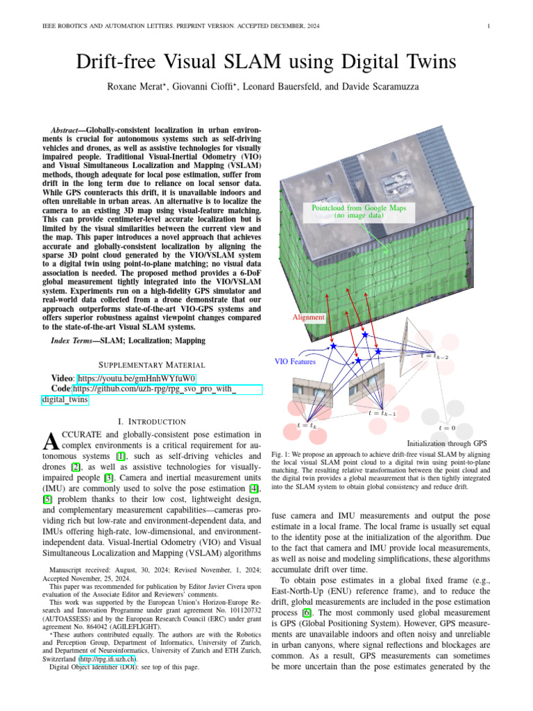 Drift-Free Visual SLAM with Digital Twins | PDF | Global Positioning System