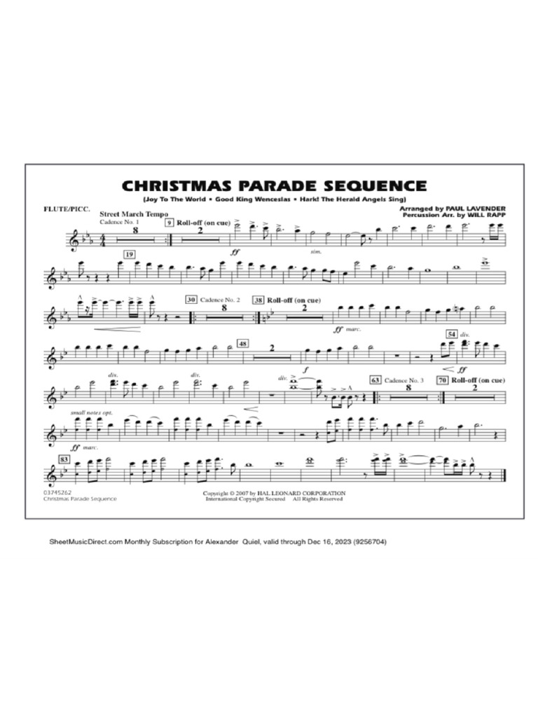 Christmas Parade Sequence | PDF