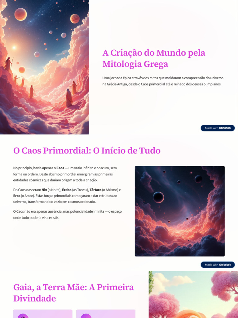 A Criacao Do Mundo Pela Mitologia Grega | PDF | Zeus | Mitologia grega