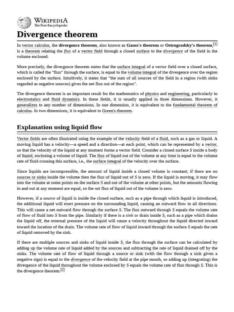 Divergence Theorem Explained in Detail | PDF | Mathematical Analysis ...
