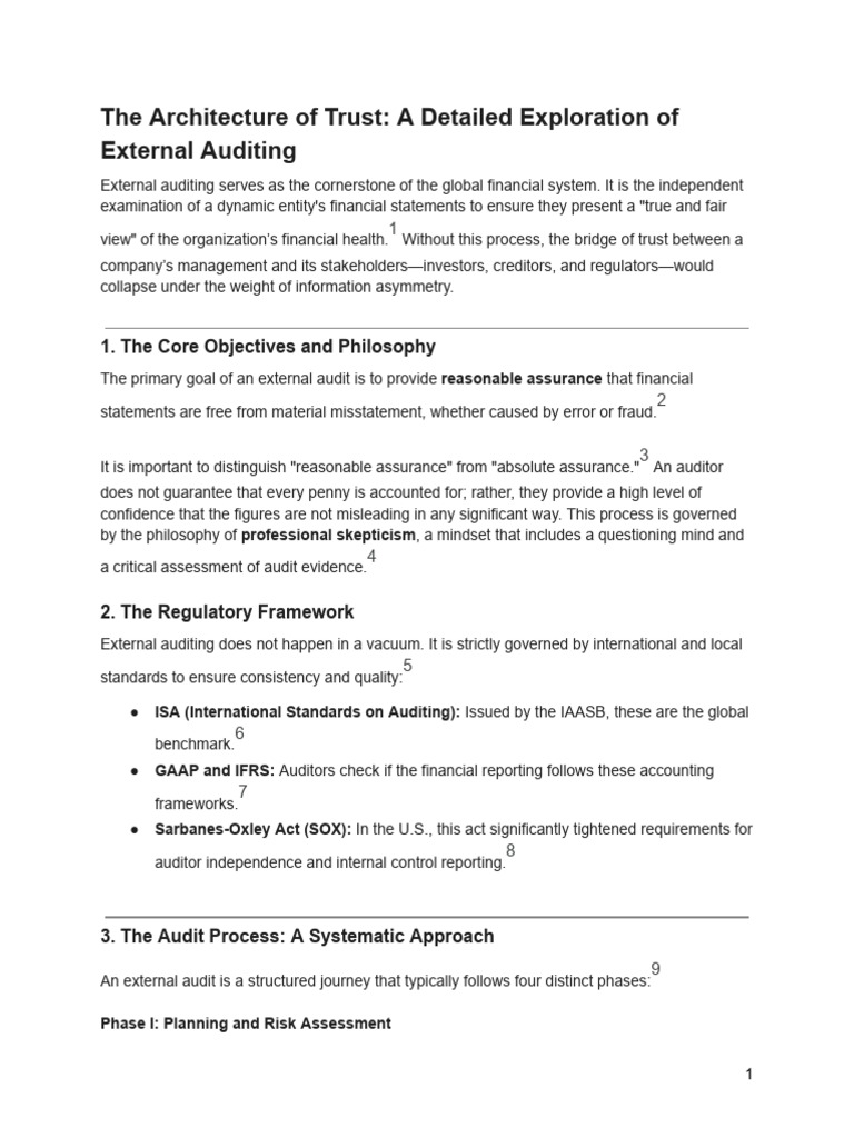 Essay On External Audting I | PDF | Audit | Sarbanes–Oxley Act