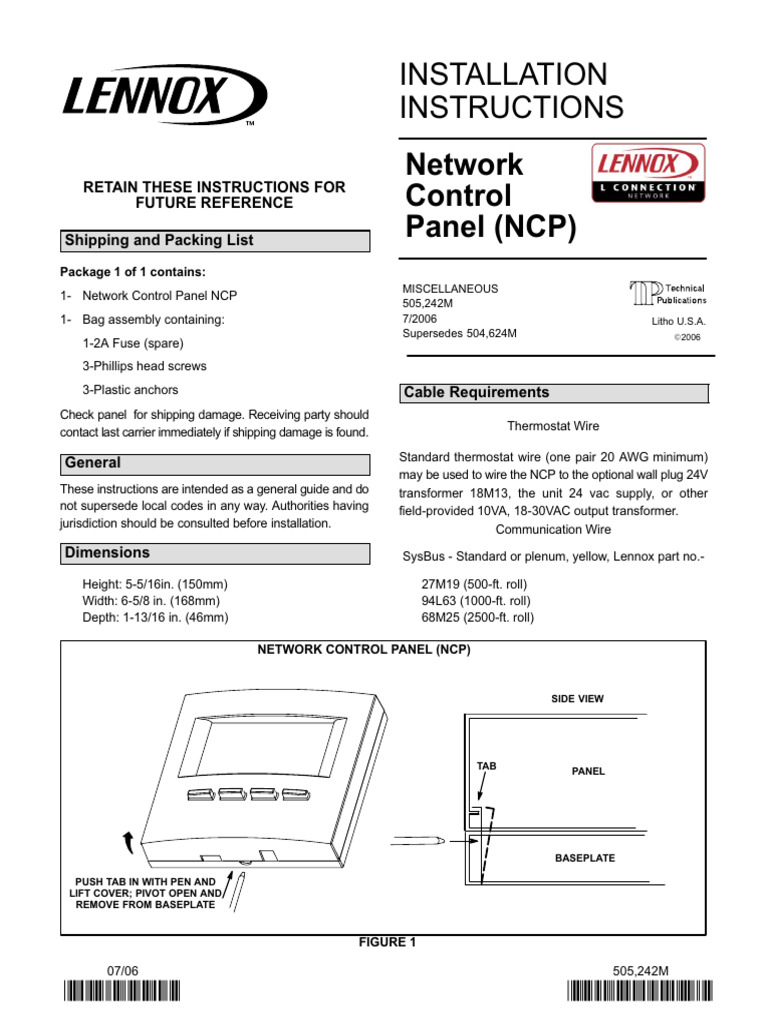 Network Control Panel (NCP) : Installation Instructions | PDF ...