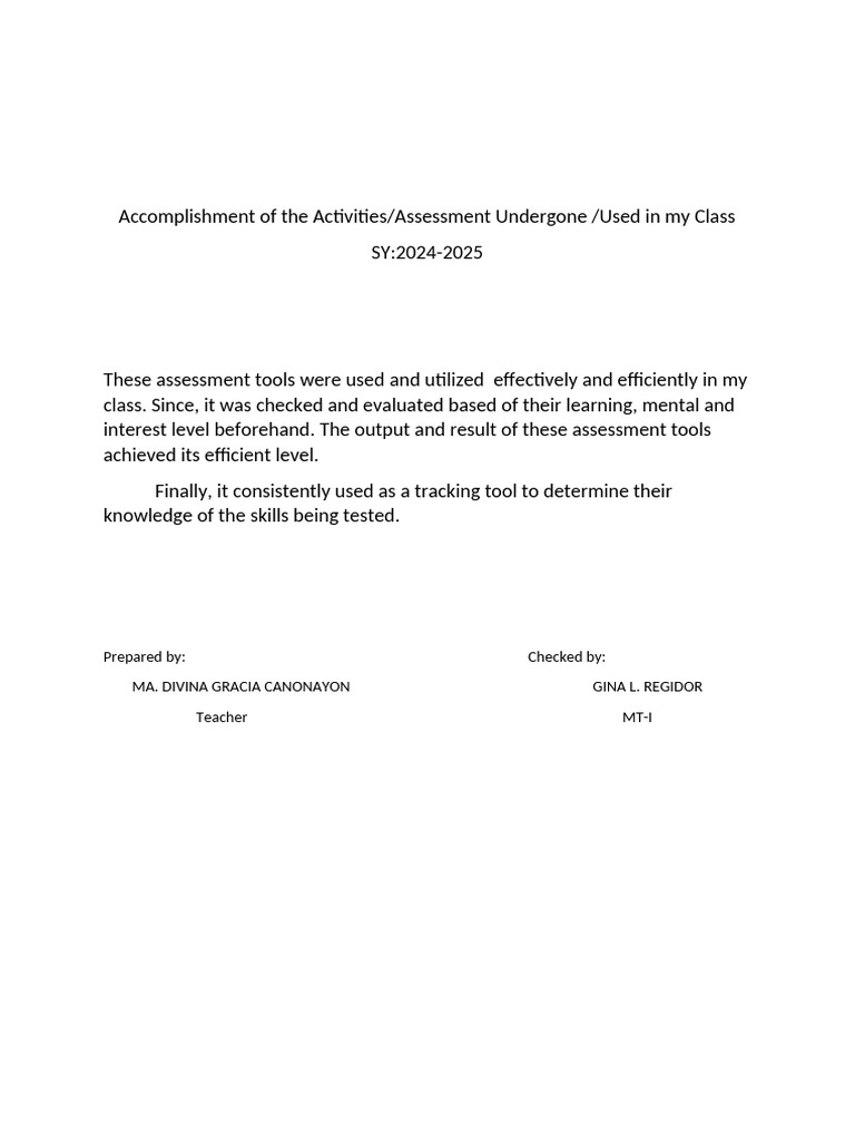 PMES Accomplishment | PDF