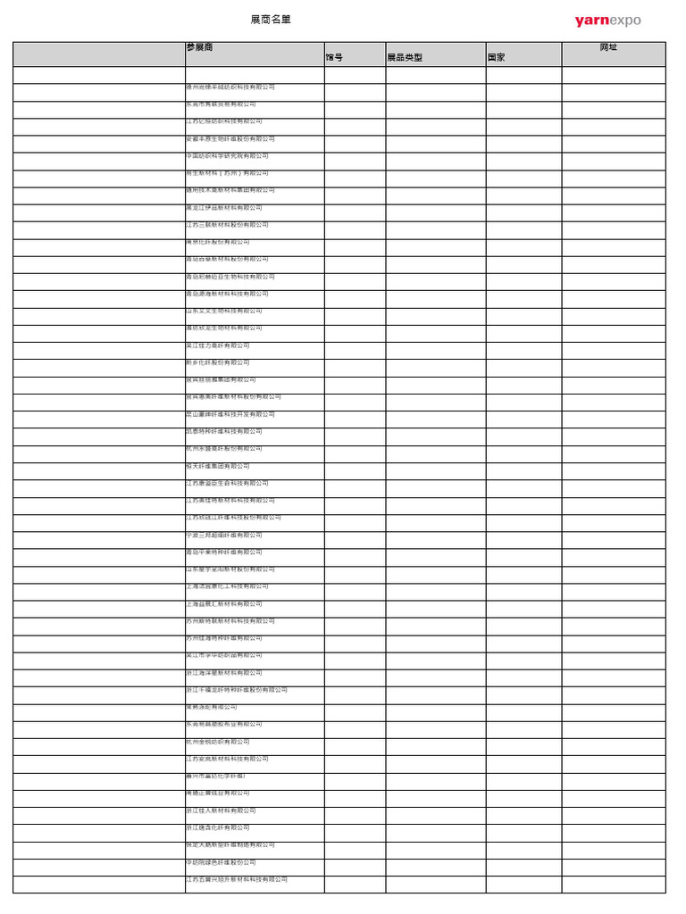Yarn Expo 2024 Exhibitor List | PDF | Fibers | Textiles