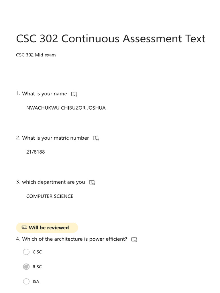 CSC 302 Test Questions | PDF