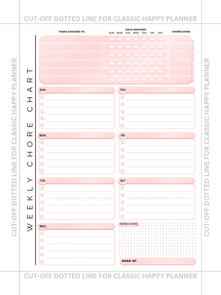 Weekly Chore Chart Template | PDF