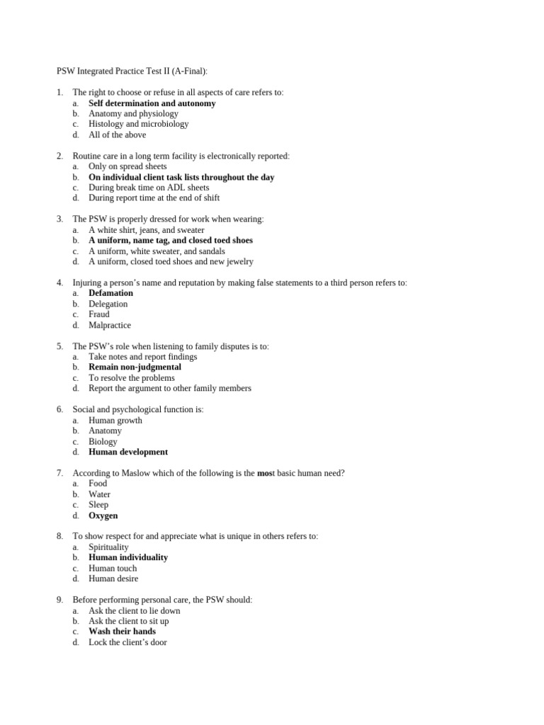 PSW Integrated Practice Test II Overview | PDF | Heart | Medical ...
