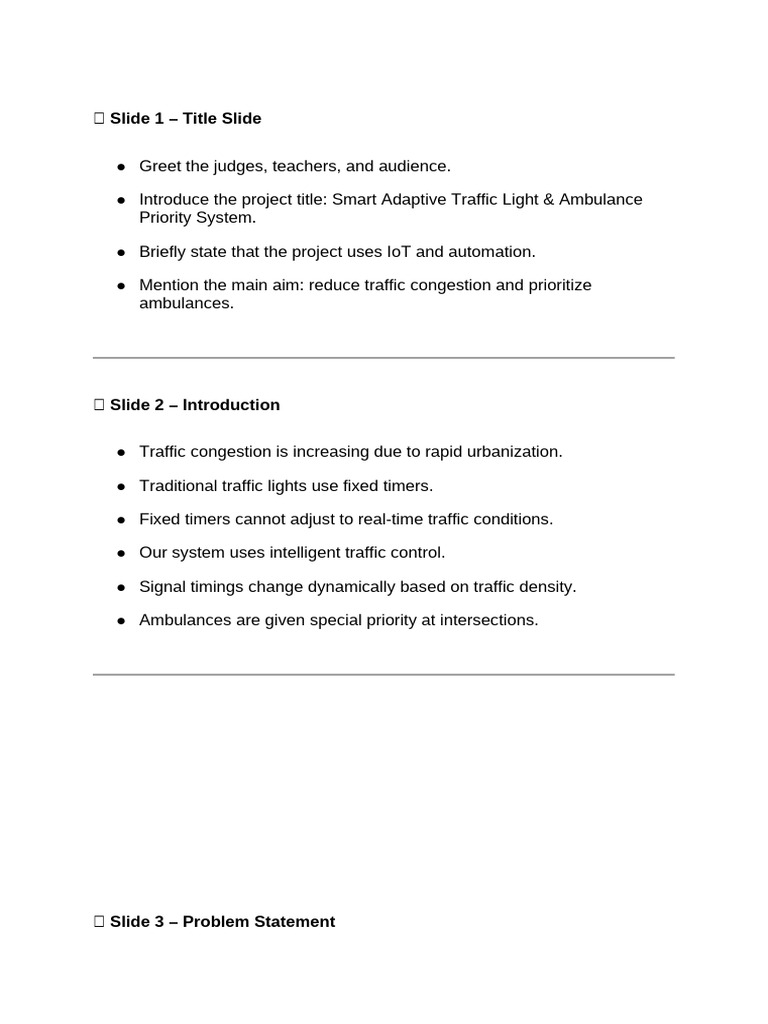 Smart Traffic Light & Ambulance System | PDF