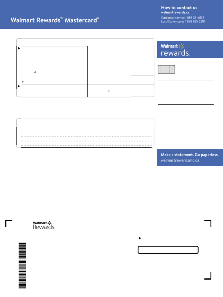Walmart Rewards Mastercard Payment Stub | PDF | Credit Card | Payments