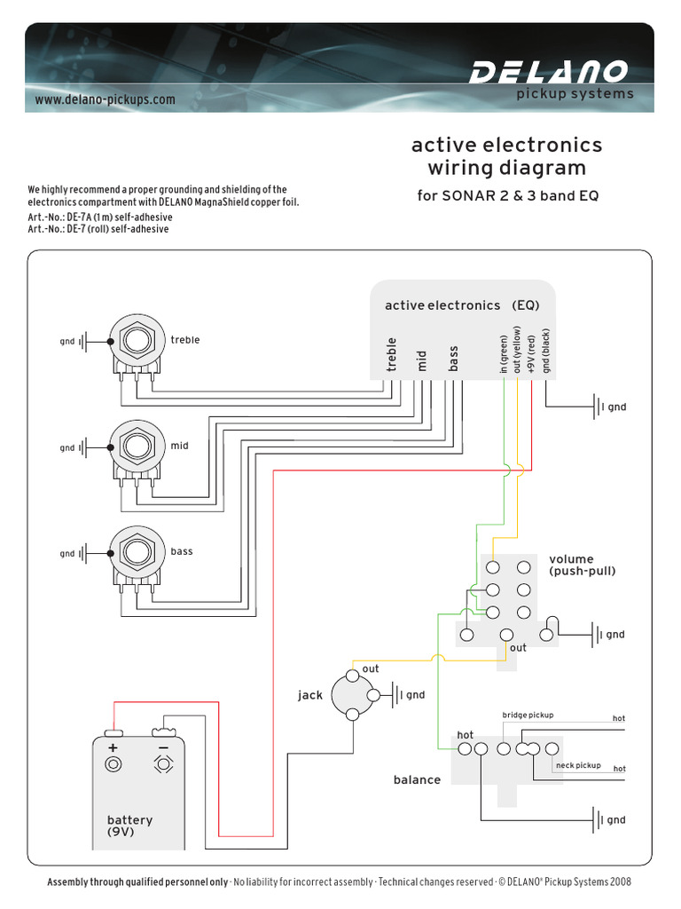SONAR EQ Wiring Diagram Guide | PDF | Guitars | Celtic Musical Instruments