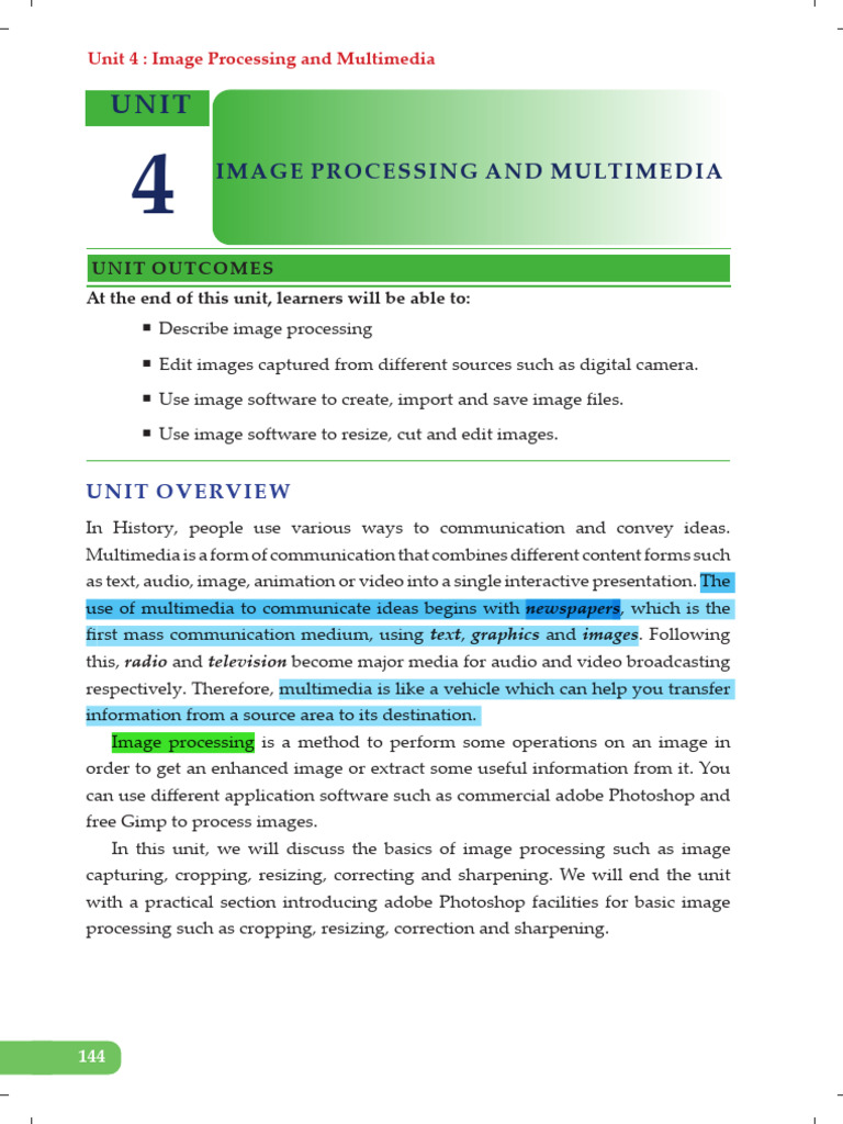 Image Processing and Multimedia Basics | PDF | Image Editing | Computer ...