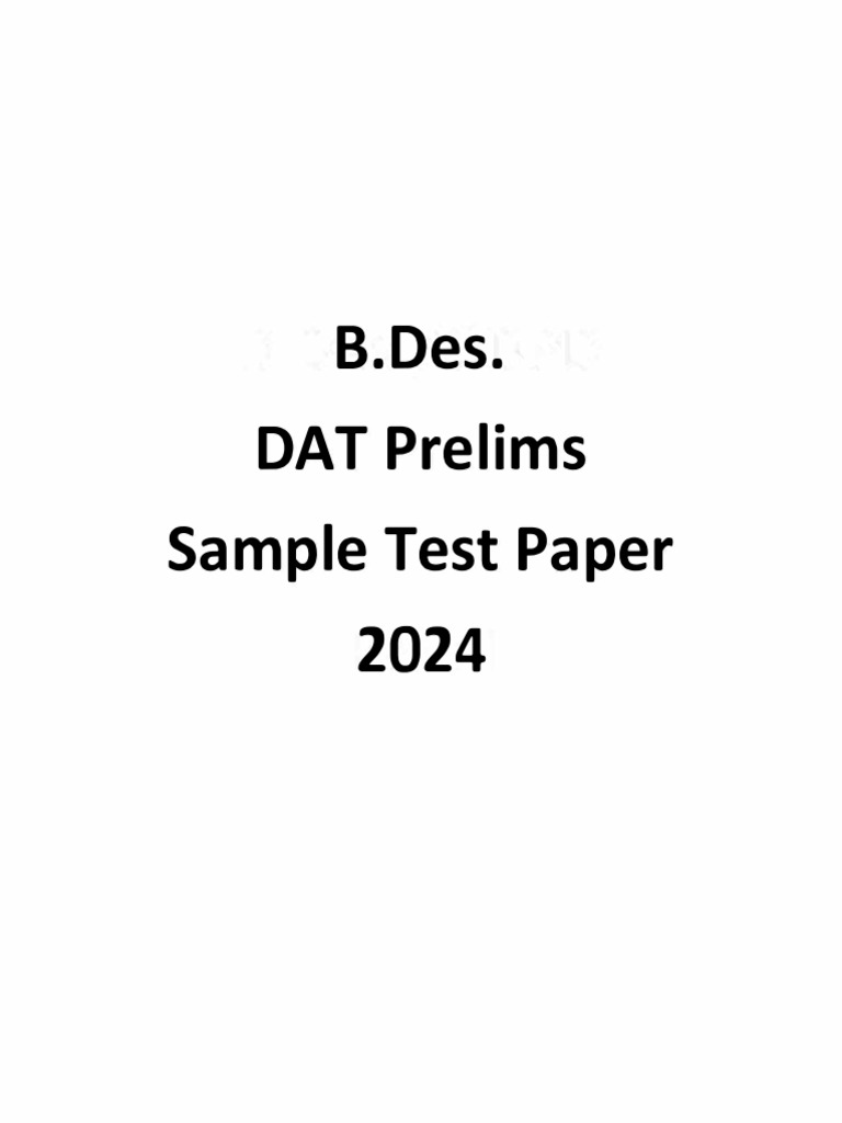 B.Des. DAT Prelims Sample Test 2024 | PDF | Eye | Color