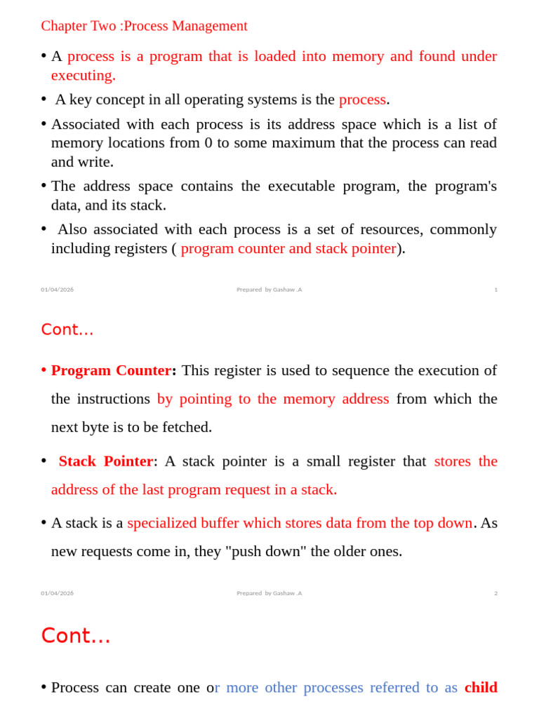 Chap 2 Process Managment | PDF