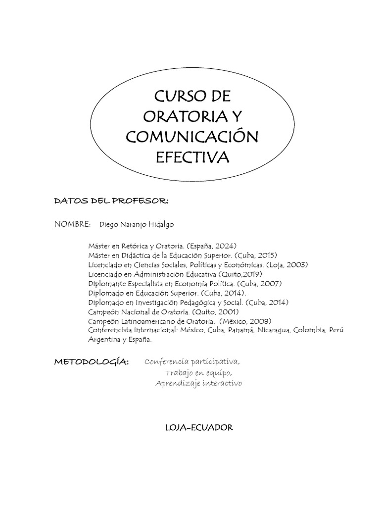 Curso de Oratoria y Comunicación Efectiva | PDF | Hablar en público