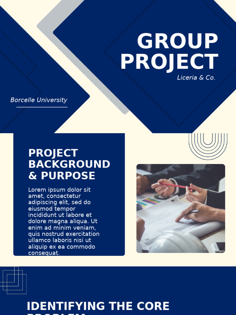Navy and White Modern Group Project Presentation | PDF