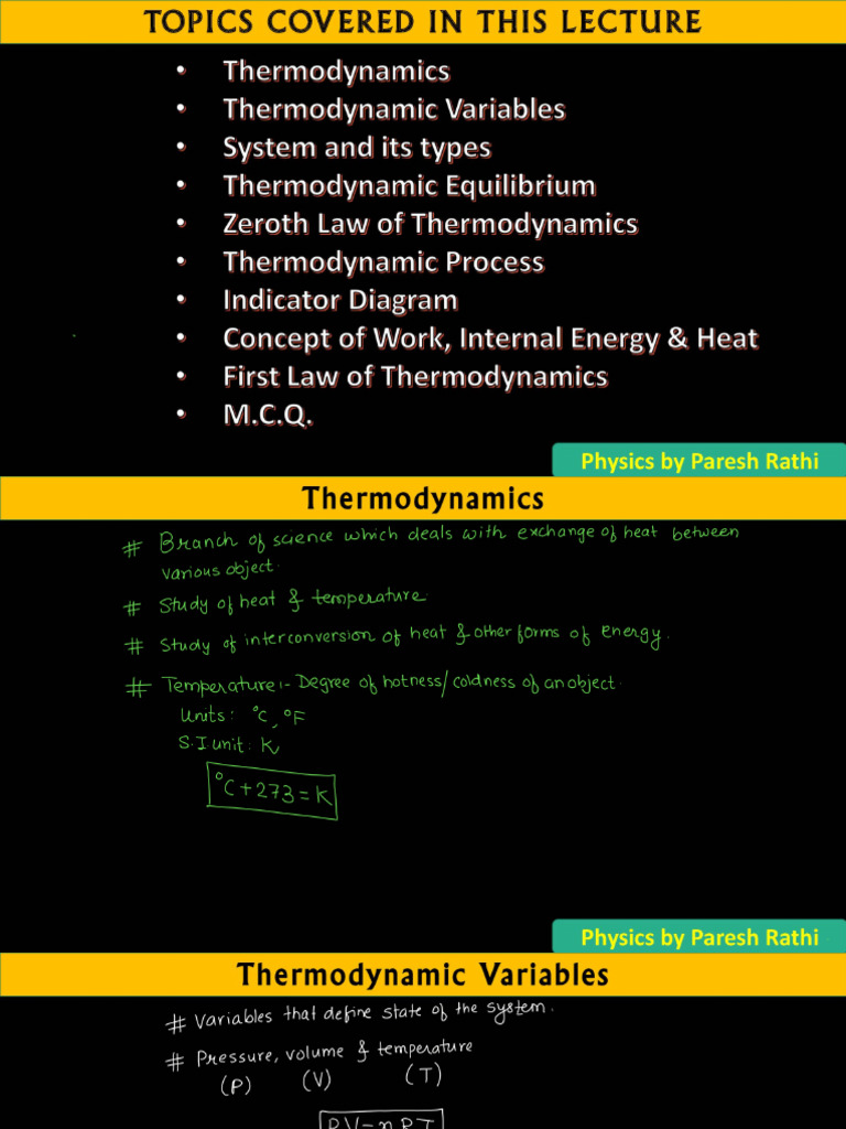 Lec 01 Thermodynamics Notes1 | PDF