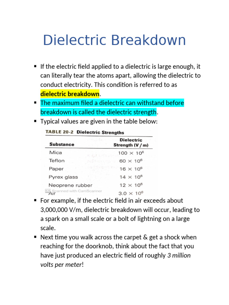 Understanding Dielectric Breakdown | PDF