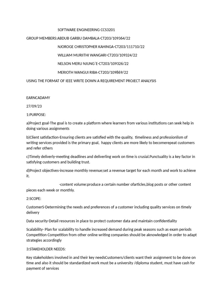 Project Analysis for Online Learning Platform | PDF