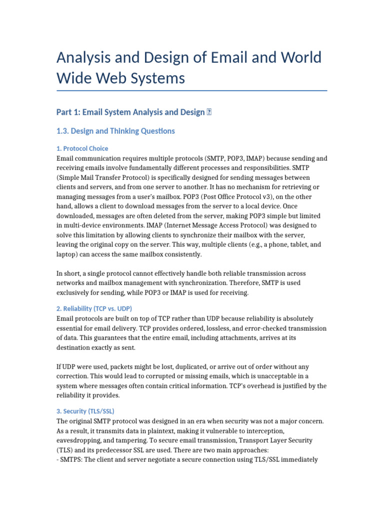 Email_WWW_Design | PDF | Transport Layer Security | Transmission Control  Protocol