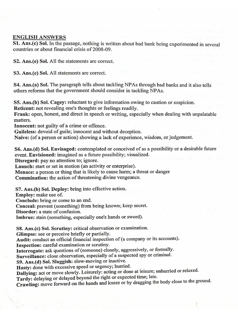 English - Set - 79 - Answer Key | PDF