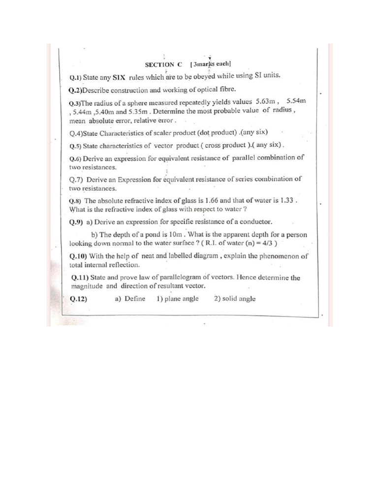 Physics Assignment 3 Sec.C & D | PDF