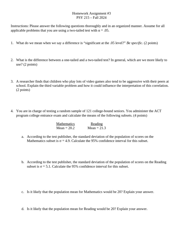 Homework #3 (1) | PDF | Student's T Test | Probability And Statistics