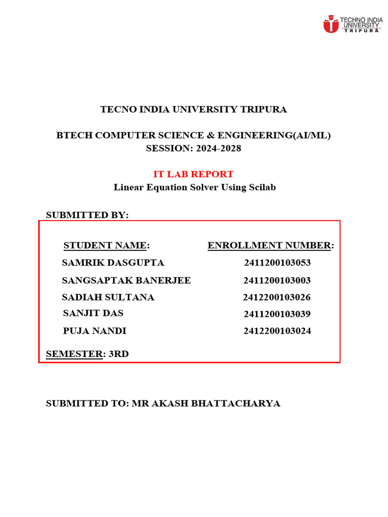 Report Dsa (1) | PDF | Matrix (Mathematics) | Determinant