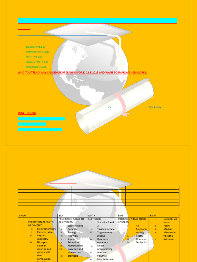 K.C.S.E 2025 Online Sciences Revision Program | PDF | Physical Sciences ...