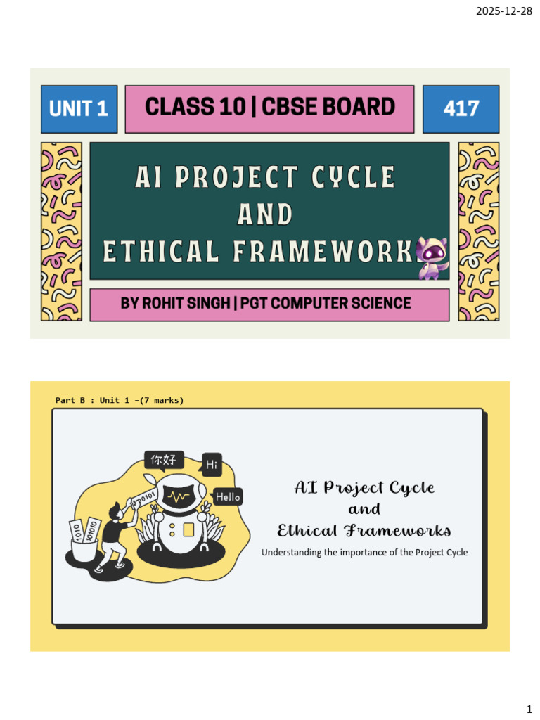 AI Project Cycle & Ethics Overview | PDF | Artificial Intelligence ...