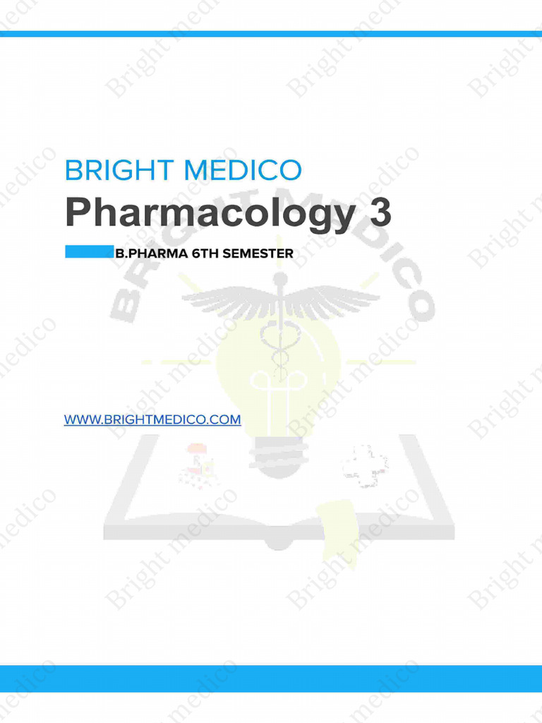 6th Semester Pharmacology 3 Unit - 5 B.pharma Bright Medico | PDF
