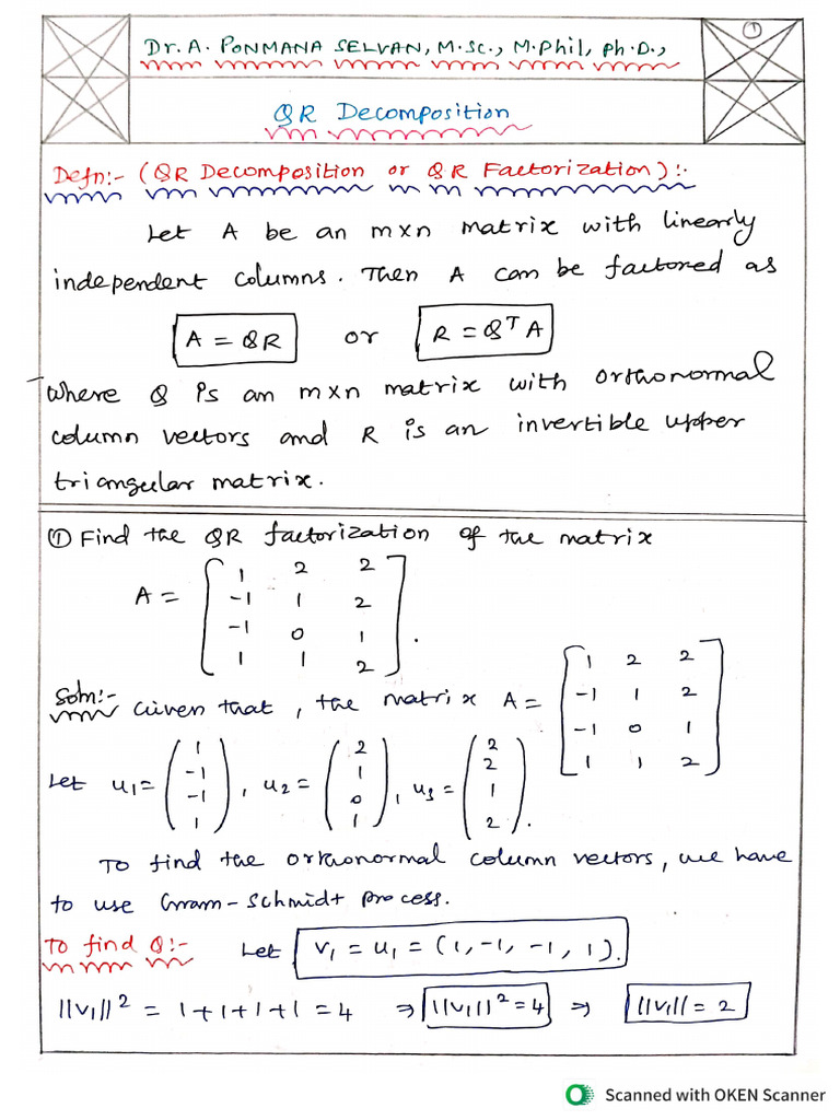 QR Decomposition | PDF