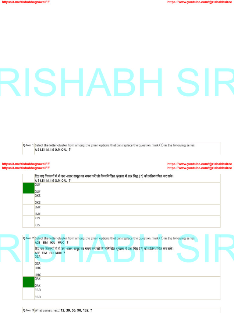 SSC JE Reasoning Set 2 Solution Rishabh Sir | PDF | Semiotics ...