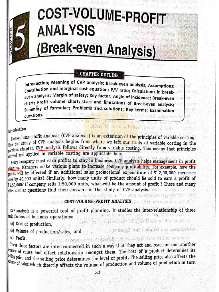 CVP Analysis MA | PDF