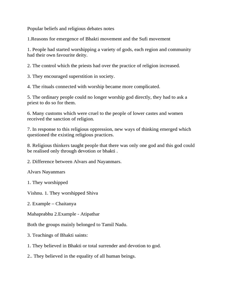 Bhakti and Sufi Movements Overview | PDF | Bhakti | Bhakti Movement